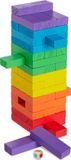 Merkloos Relaxdays Houten Wiebeltoren Stapeltoren - Klassiek Educatief Speelgoed voor het Hele Gezin (48 stuks)