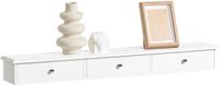 SoBuy FRG43-L-W Wandplank met 3 Lades – Zwevend Wandrek, Halmeubel & Wandkast – Moderne Muurplank – Wit, 90x15x10cm