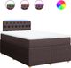 vidaXL Boxspring met matras stof donkerbruin 120x200 cm