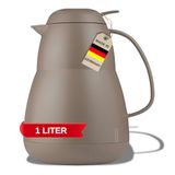 Helios thermoskan Zeo, 1,0 liter, kunststof, mat, warm grijs, bediening met één hand