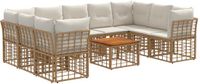 vidaXL - Bank loungeset - Polyester - Natuurlijk en Crème Wit