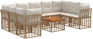 vidaXL - Bank loungeset - Polyester - Natuurlijk en Crème Wit