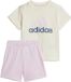 Adidas Essentials Logo T-shirt et Short Set Petits Enfants Ivoire Clair Rose Taille 74