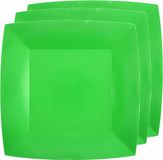 Santex Feest gebaksbordjes - felgroen - 10x - karton - 18 cm - vierkant