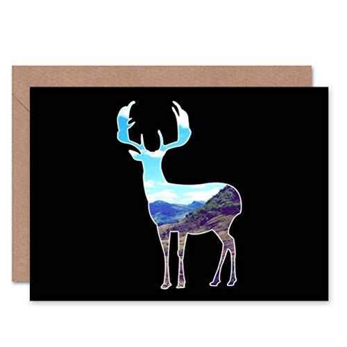 Wee Blue Coo Wee Blue Coo FOTO DIERLIJKE OVERZICHT SCENIC INSET STAG ZONNIGE GLEN ART WENKAART