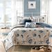 Madison Park Quilt-set, landelijke, kust‑stijl, zeesterprint, voor alle seizoenen, lichtgewicht bedsprei, voor laagjes, met kussenslopen en sierkussentjes, Cal/kingsize, 264 x 239 cm, blauw/ivoorwit