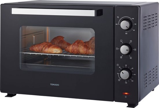 Tomado TEO6000B - Vrijstaande oven - 60 Liter - 2000 Watt - Hetelucht - 4 insteekniveau's - Zwart