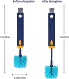 Nettoyant multifonctionnel pour gobelets et couvercles pour cuisine et maison - Brosse d'espacement pour bouteilles 4-en-1 - Gris