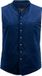 JP 1880 Heren Vest Traditionele Kostuum Fluweel Opstaande Kraag Diepblauw Maat 60