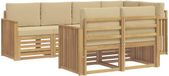 vidaXL - Extérieur - canapé - ensemble - 7 - pièces - Blanc - et - Beige - Polyester
