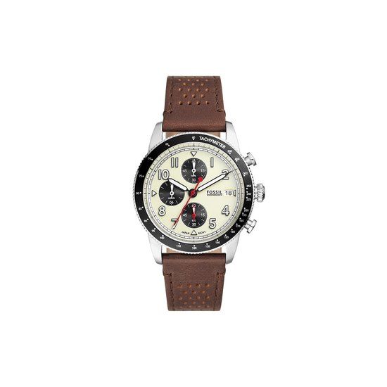 Fossil FS6042 SPORT TOURER Heren Horloge - Zilverkleurig - Bruin - 42mm