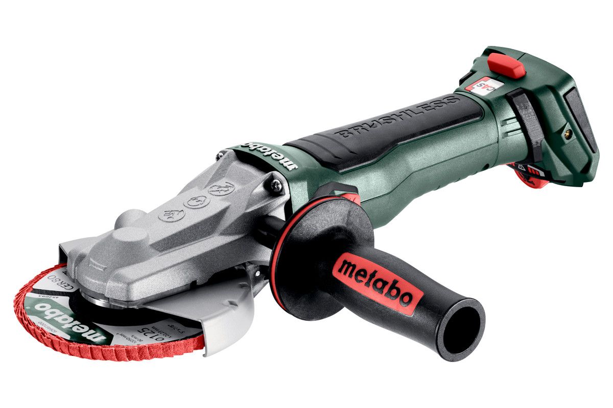 Metabo WVBF 18 LT BL 11-125 Quick draadloze platte haakse slijper – incl. metaBOX 165 L (18 V accuspanning, schijf-Ø 125 mm, gewicht 1,9 kg) 601307840