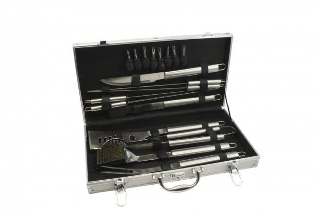 Leopold Vienna Grillkoffer - 18-delig - Zilver