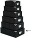 5five Opbergdoos/box - 2x - Zwart - L48 x B33.5 x H16 cm - Karton - Crocobox