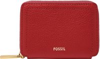 FOSSIL Logan Zip Around Card Case RFID Garnet Rood