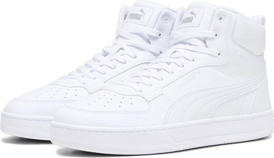 PUMA Caven 2.0 Mid Unisex Sneakers - Puma White-Puma Silver - Size 46