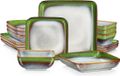 Happiq Mix Kleur Serviesset - 16-delig - Pour 4 Personnes - Design Carré