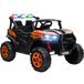 Voiture électrique orange pour enfants 3-8 ans 24v 2 places, double moteur, télécommande et démarrage progressif