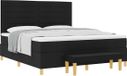 vidaXL Boxspringbed met hoofdeinde, zwart, 200 x 180 cm, gestoffeerd