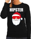 Bellatio Decorations Shoppartners Bv Foute Kerst sweater / kersttrui Hipster Santa zwart voor dames XL