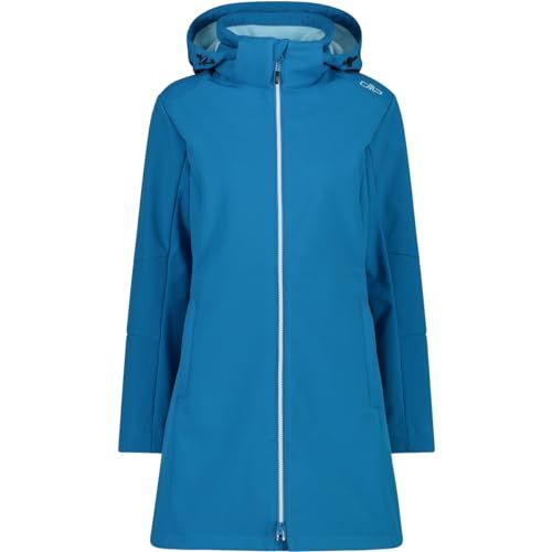 CMP - Dames softshell parka met afneembare capuchon, jade, 40
