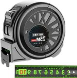 Ruban métrique en acier sans marque - Mètre ruban rétractable - Mesure précise - Revêtement fluorescent - 75 mètre - Jaune