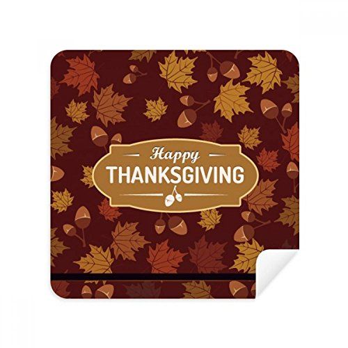 DIYthinker Blad Thanksgiving Dag Illustratie Patroon Bril Schoonmaken Doek Telefoon Scherm Cleaner Suede Stof 2 stks