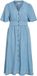 VILA Maxi-jurk VIMAI Korte Mouwen Light Blue Denim1 Lyocell A-lijn V-hals Knopen Effen Kuithoogte Vrouwen 42