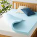 Protège-matelas, 7,6 cm d'épaisseur, en mousse à mémoire de forme gel, taille Short Queen, bleu