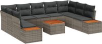 vidaXL Banc de jardin 5 places polyrattan gris