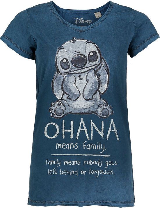 Lilo & Stitch Las Ohana Dames T-shirt - blauw - M