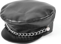 Bristol Novelty Ltd Bristol Novelty Unisex Adults Punk Leather Cap (Black)