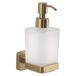 Gedy Tonga Zeepdispenser voor aan de muur, mat goud, roestvrij staal en glas, inhoud 220 ml, 6,3 x 11,7 x 17,3, zelfklevend, zonder boren