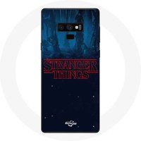 Maniacase Hoesje voor Samsung Galaxy Note 9 Stranger Things blauwe achtergrond logo uit seizoen 2