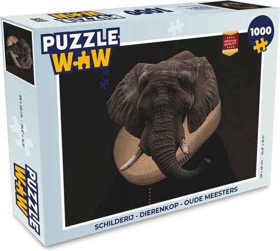 MuchoWow Puzzel Schilderij - Dierenkop - Oude meesters - Legpuzzel - Puzzel 1000 stukjes volwassenen