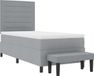 vidaXL Boxspringbed met hoofdeinde Lichtgrijs 90 x 200 cm Stof