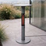 Lucande Tisch-Heizstrahler Flamaro, anthrazit, 110 cm, IP55