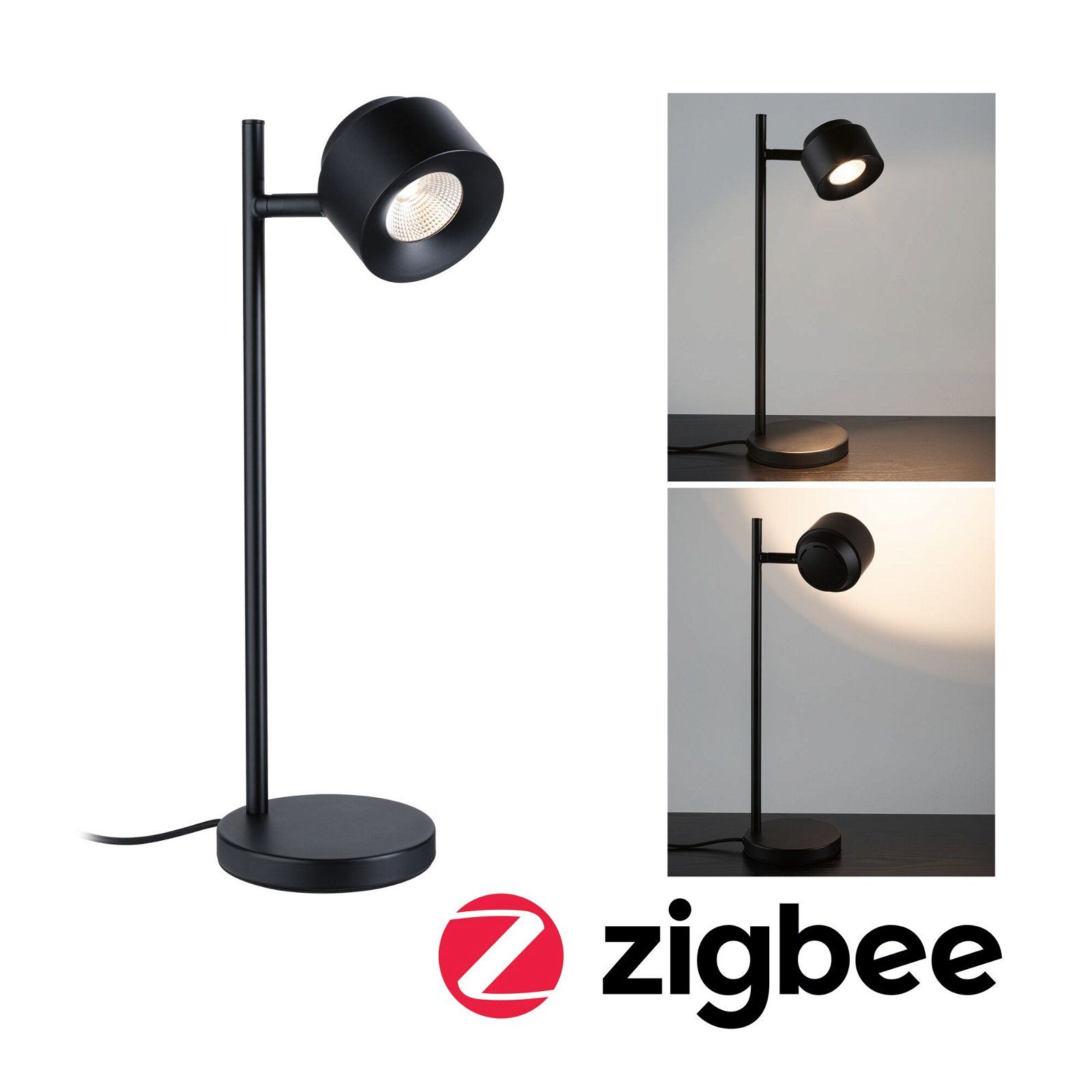 Paulmann LED-tafellamp Smart Home Zigbee Puric Pane 2700K 400lm 4,5W Zwart