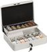 Relaxdays Geldkistje met Slot - Wit - IJzer - 8,5 x 30,5 x 24,5 cm