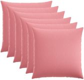 vidaXL - Kussensloop - 6 stuks - HEERLEN - Roze - 80 x 80 cm - Katoensatijn