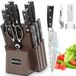 Couteau de chef professionnel sans marque - 15 pièces - Acier inoxydable - Avec protection des doigts