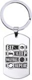 MC Living KadoExpress Sleutelhanger RVS - Eat Sleep Volleyball Repeat