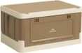 Bol Boîte de camping pliable en plastique avec porte 42 litres de capacité de stockage - Beige