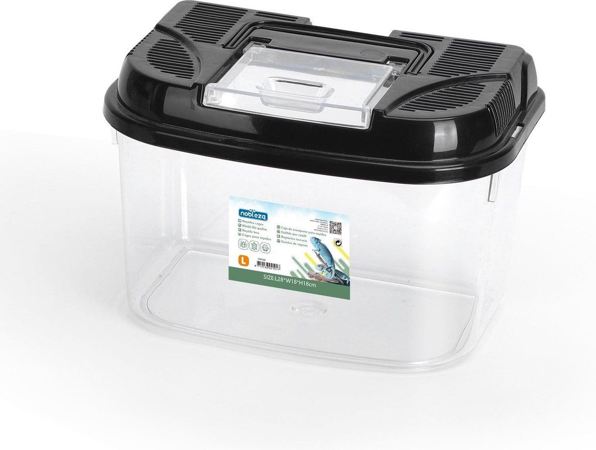 Nobleza Fauna Box Reptiel - 28x18x18cm - XL - Zwart