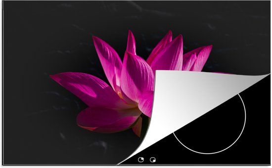 KitchenYeah® Inductie beschermer 77x51 cm - Lotus - Roze - Bloem - Inductiebeschermer