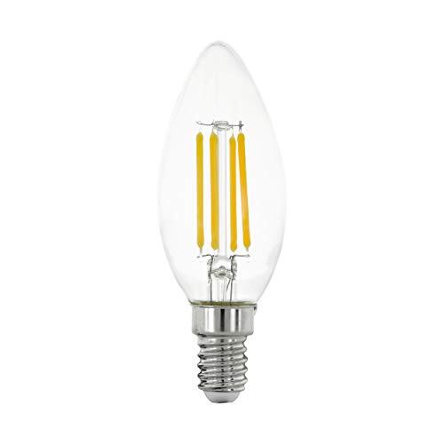 EGLO LED E14, klassieke kaarslamp, kaarslamp voor retroverlichting, 4 watt (komt overeen met 40 watt), 470 lumen, warmwit, 2700 K, Edison C35, Ø 3,5 cm