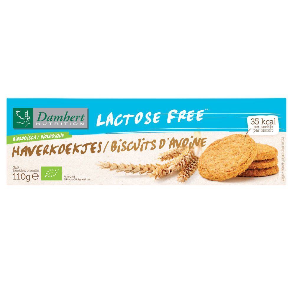 Damhert Lactosevrij Haverkoekjes Bio 110gr