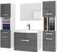 BELINI Ensemble de meubles de salle de bain PRI P6 - 120 cm Gris Brillant avec lavabo et miroir