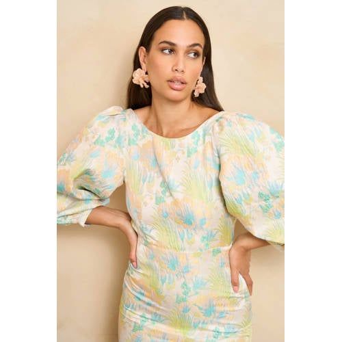 Lofty Manner Gebloemde Zomerjurk Blauw