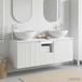Maison Exclusive - Ensemble de 3 meubles de salle de bain, blanc, 129 x 44,5 x 80 cm